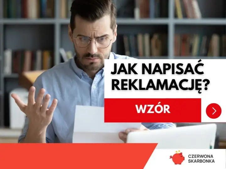 Zirytowany mężczyzna z dokumentem w ręku uczy się, jak napisać reklamację usługi. Wzór pomocy.